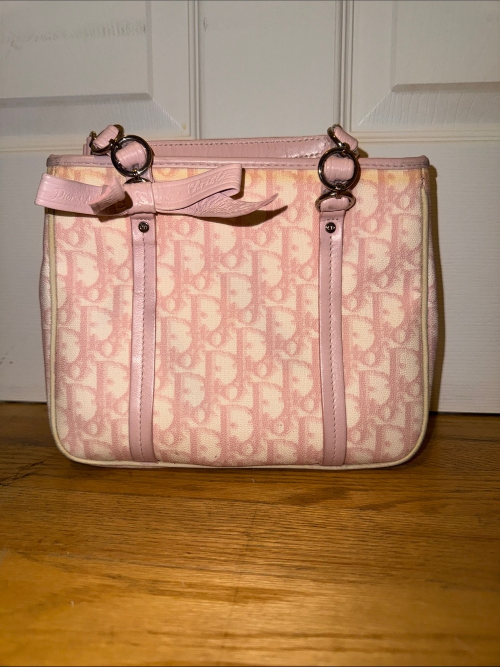 Authentic Vintage Dior Pink Monogram trotter Bag